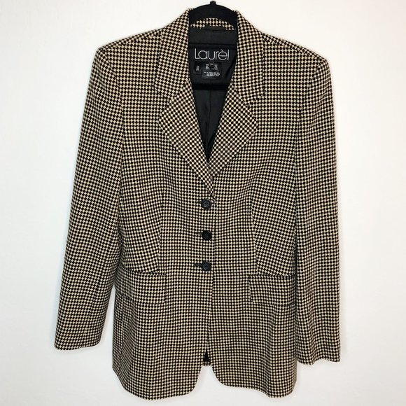Vintage Laurel Escada Houndstooth Blazer size 36 - Picture 2 of 10